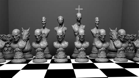 These are ornaments/board game pieces of house stark (direwolf), house lannister (lion) and house barratheon (stag) of the book series song of fire and ice by george rr martin. zbrush chess set | Zombie Chess Set by Wreckluse on ...