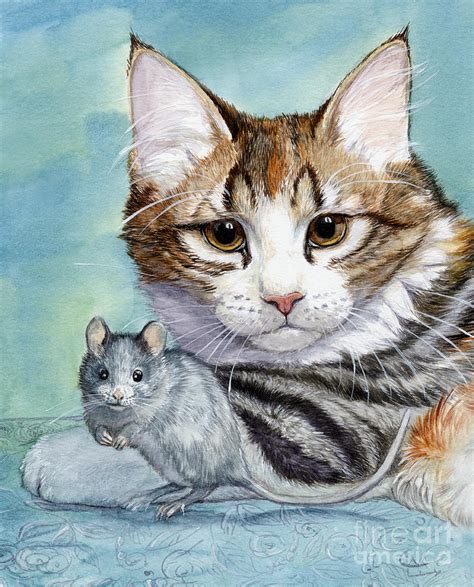 Cat And Mouse Painting By Svetlana Ledneva Schukina Fine Art America