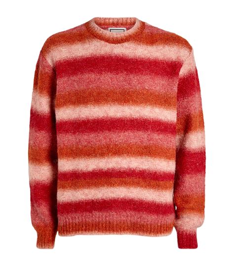 Wooyoungmi Red Wool Blend Striped Sweater Harrods Uk