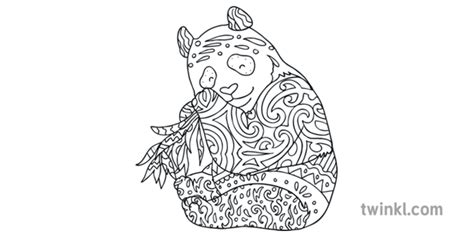 Panda Mindfulness Colouring Sheet Zoo Animal Ds Ks1 Illustration Twinkl