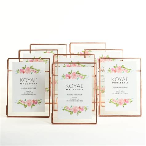 Buy Koyal Wholesale Pressed Glass Floating Photo Frames 5 X 7 Frame Rose Gold 8 Pack With