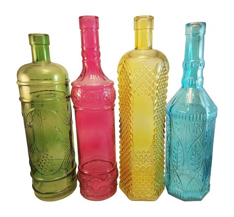 Colored Glass Bottles Large Wine Bottle Size Decorative Vintage Bottles For Bottle Tree The