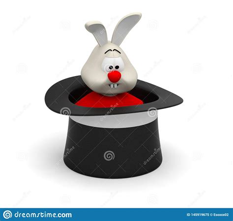 Rabbit Magic Hat Illusion Magician Show Stock Illustration