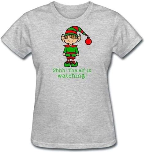 Shhh The Elf Is Watching Womens Christmas T Shirt Great For Elf On The Shelf Amazonca