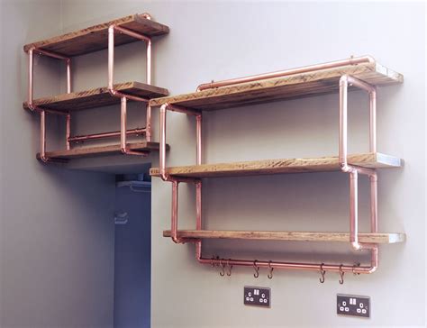 Industrial designed 3 prong (extra strong) copper pipe shelf brackets ***price is for a single bracket. Steel Roots Design | Copper furniture, Glass shelves decor ...