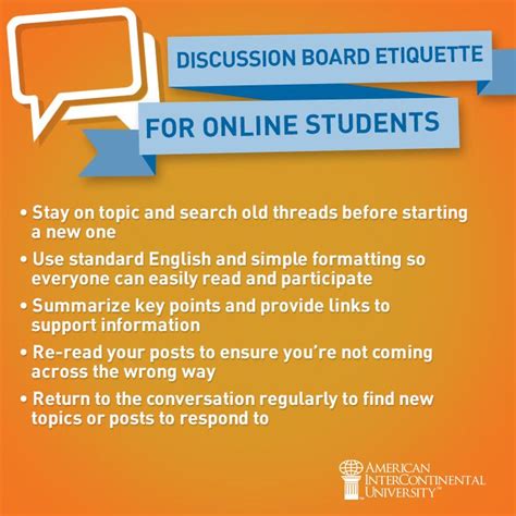 5 Tips On Discussion Board Etiquette For Online Education Get More Tips At Aiuniv