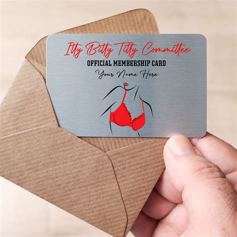 Itty Bitty Titty Committee Membership Card Small Boobs Etsy