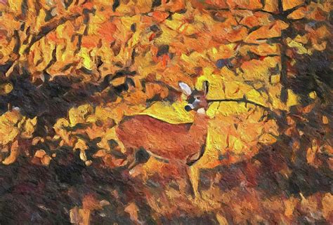 Autumn Deer Painting By Dan Sproul