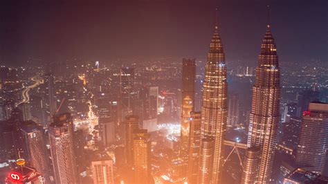 Night City Window Rain Skyscrapers Aerial View 4k Hd Wallpaper