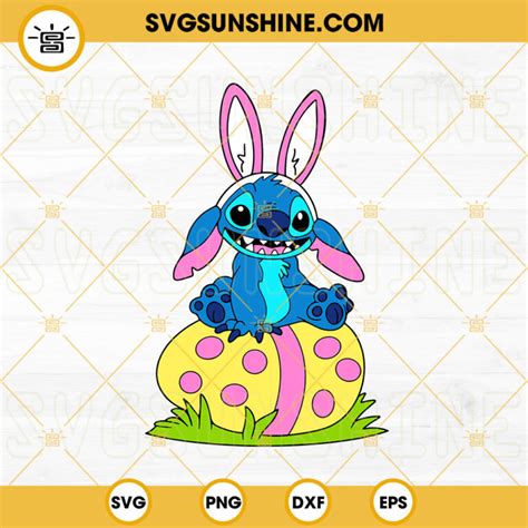Bunny Stitch On Easter Egg Svg Lilo And Stitch Holiday Svg Happy