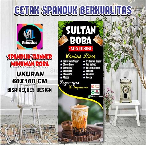 Jual Banner Berdiri Spanduk Boba Model A Shopee Indonesia