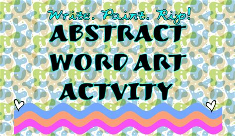 Abstract Word Art Activity That Kids Will Love English Teaching 101