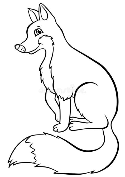 Coloring Pages Animals Little Cute Fox Stock Illustrations 30