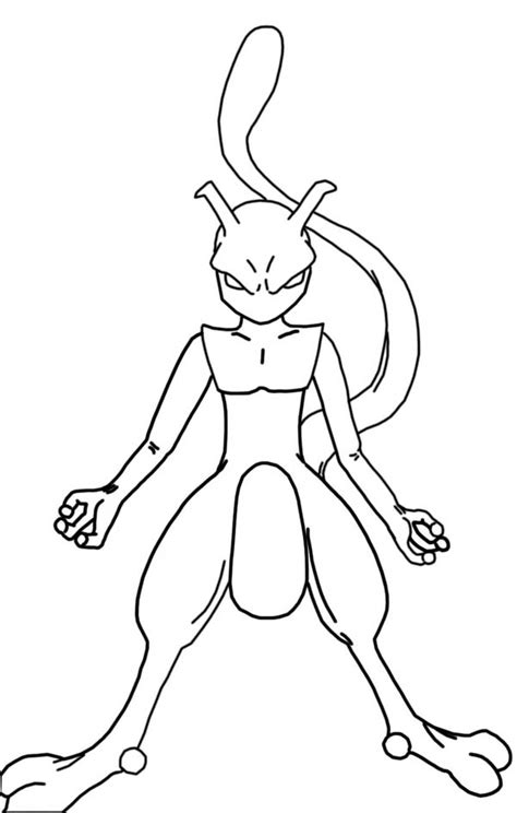 Mewtwo Ready To Fight Coloring Page - Download & Print ...