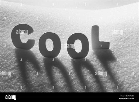 White Word Cool On Snow Stock Photo Alamy