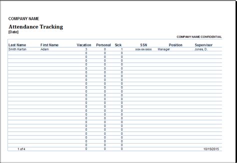 Employee Attendance Tracker Template Word And Excel Templates