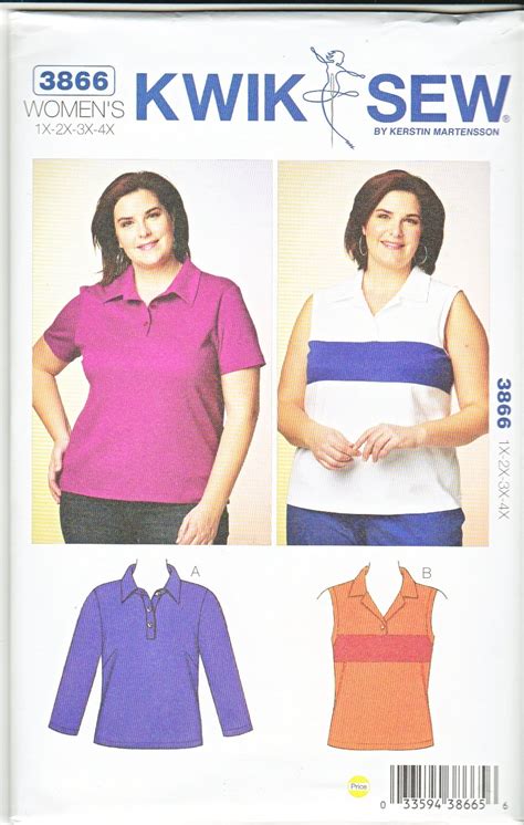 Kwik Sew Sewing Pattern 3866 Womens Plus Size 1x 4x 22w 32w Pullover