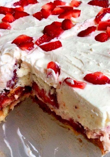 This cheesecake can be put together in 15 minutes. No-Bake Strawberry Shortcake Lasagna | Recipe | Strawberry ...