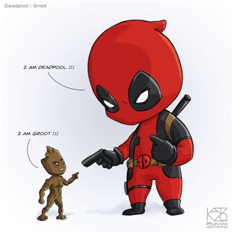 Deadpool V Groot By Kavizo By Kavizo Deadpool Funny Cute Deadpool