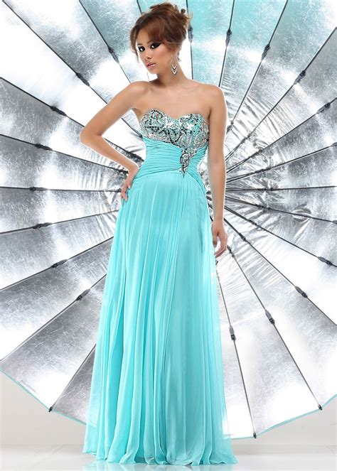 Sparkle 71317 Tiffany Blue Beaded Chiffon Prom Dresses Online