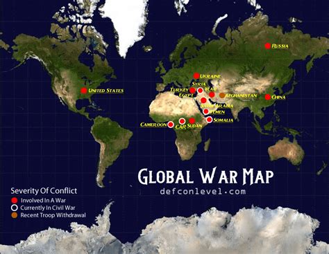Global War Map Map Of Current Wars And Major Conflicts