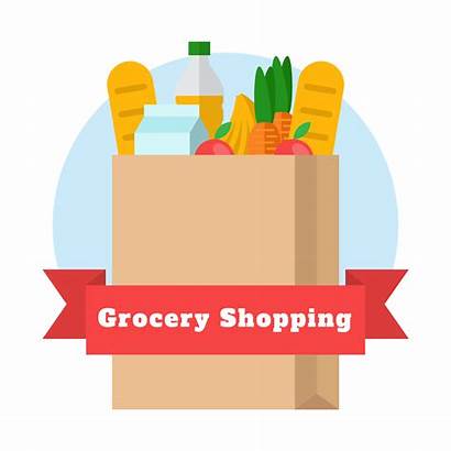 Vector Grocery Bag Groceries Illustration Clipart Graphics