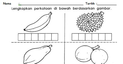 Latihan Lembaran Kerja Buah Buahan Tempatan Lembaran Kerja Makanan