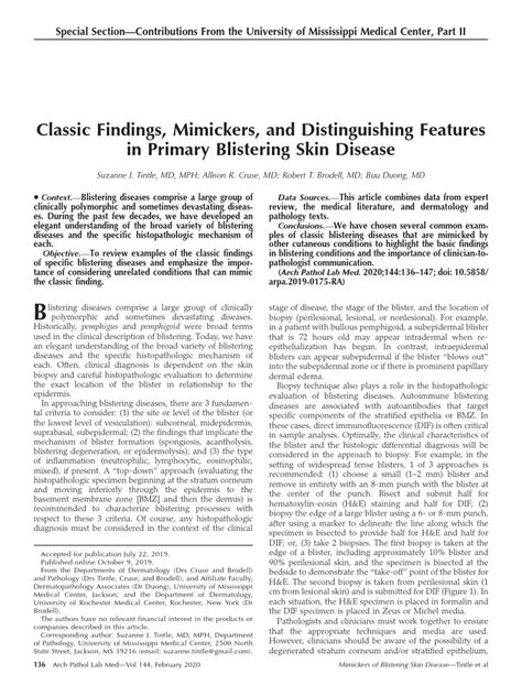 Classic Findings Mimickers And Distinguishing Features In Primary