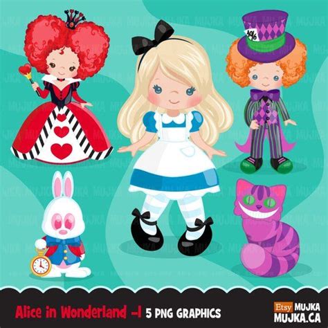 Alice In Wonderland Clipart Mad Hatter Tea Party Eat Me Drink Etsy