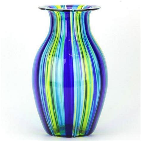 Candy Striped Murano Art Glass Vase Venetian Murano Glass
