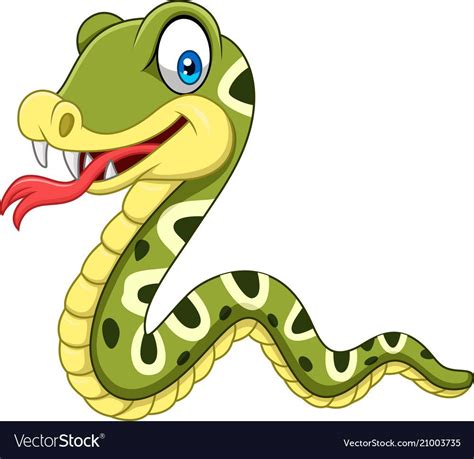 Cartoon Happy Snake Isolated On White Background Download A Free