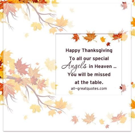 To All Our Angels In Heaven You Will Be Missed Happy Thanksgiving