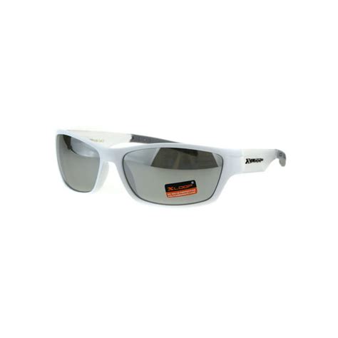 Sa106 Xloop Mens Classic 90s Mirror Lens Plastic Biker Sport Sunglasses White Clear Mirror
