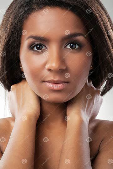 Beautiful Woman With Her Shoulders Naked Closeup Stock Image Image Of Dark Emotions 33064065
