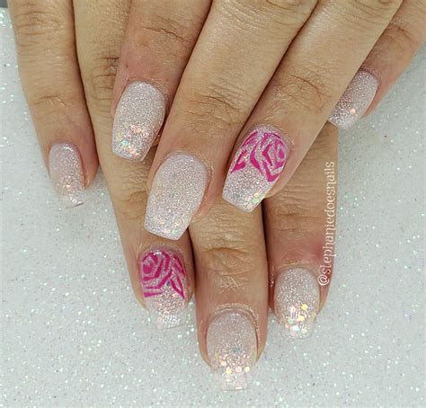 Acrylic Nails Nails Acrylic Nails Pink Roses