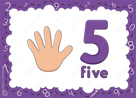 Childrens Educational Cards With Numbers Flashcards Finger Counting