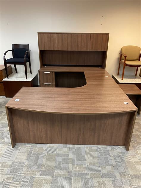 U Shaped Desk In Modern Walnut Workspace Solutionsworkspace Solutions