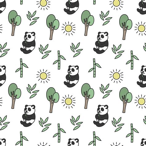Cute Panda Seamless Pattern 528493 Vector Art At Vecteezy