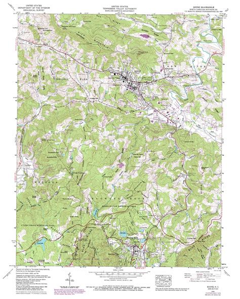 Boone Topographic Map 124000 Scale North Carolina