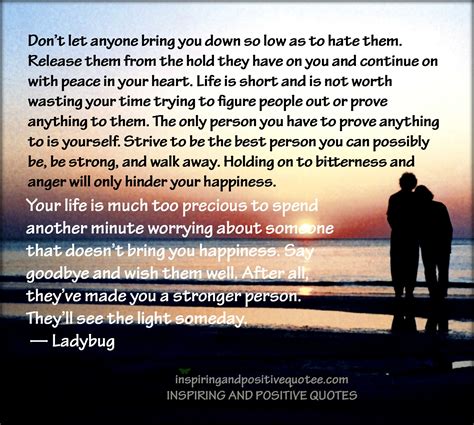Dont Let Anyone Bring You Down So Low As To Hate Them Inspiring And