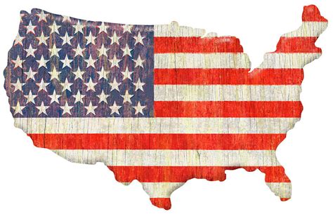 American Flag Continent Cut Out Digital Art By Retroplanet