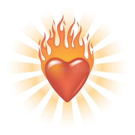 Flaming Heart Stock Illustration Illustration Of Caught 10956932
