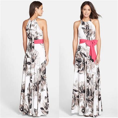 2015 Long Dress Print Maxi Dress Loose Chiffon Women Print Elegamt