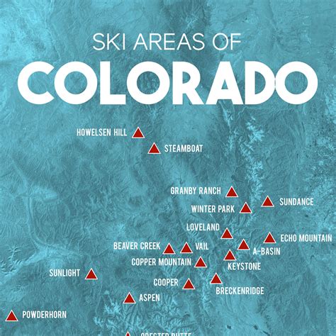 Colorado Ski Areas Map 18x24 Printable Colorado Etsy
