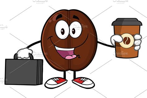 Coffee Cup Cartoon Illustration Pre Designed Photoshop Graphics