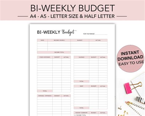 Printable Bi Weekly Budget Templates At Bi Weekly Budget Template