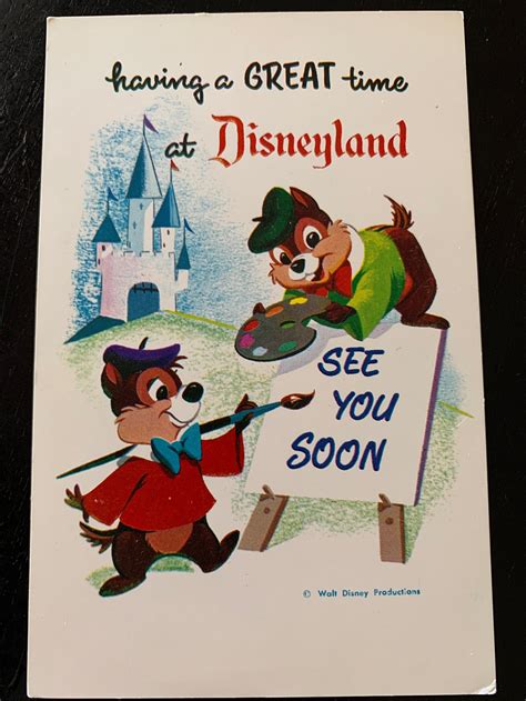 Vintage Disneyland Postcard Greetings From The Art Corner Etsy