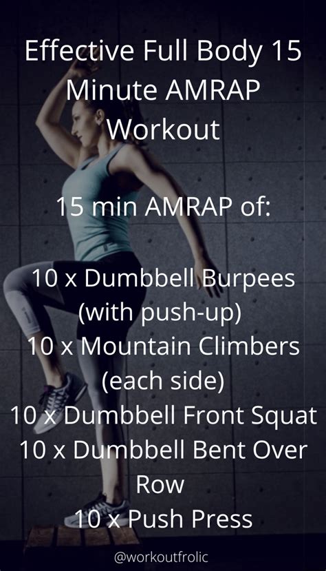 Effective Full Body 15 Minute Amrap Workout With Guide