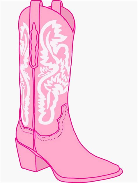 Pink Cowgirl Boot Sticker By Addi Alexander In 2022 Pink Cowgirl Boots Pink Cowgirl Cowgirl