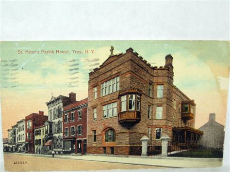 1914 Postcard St Peters Parish House Troy Ny Troy New York Troy Ny